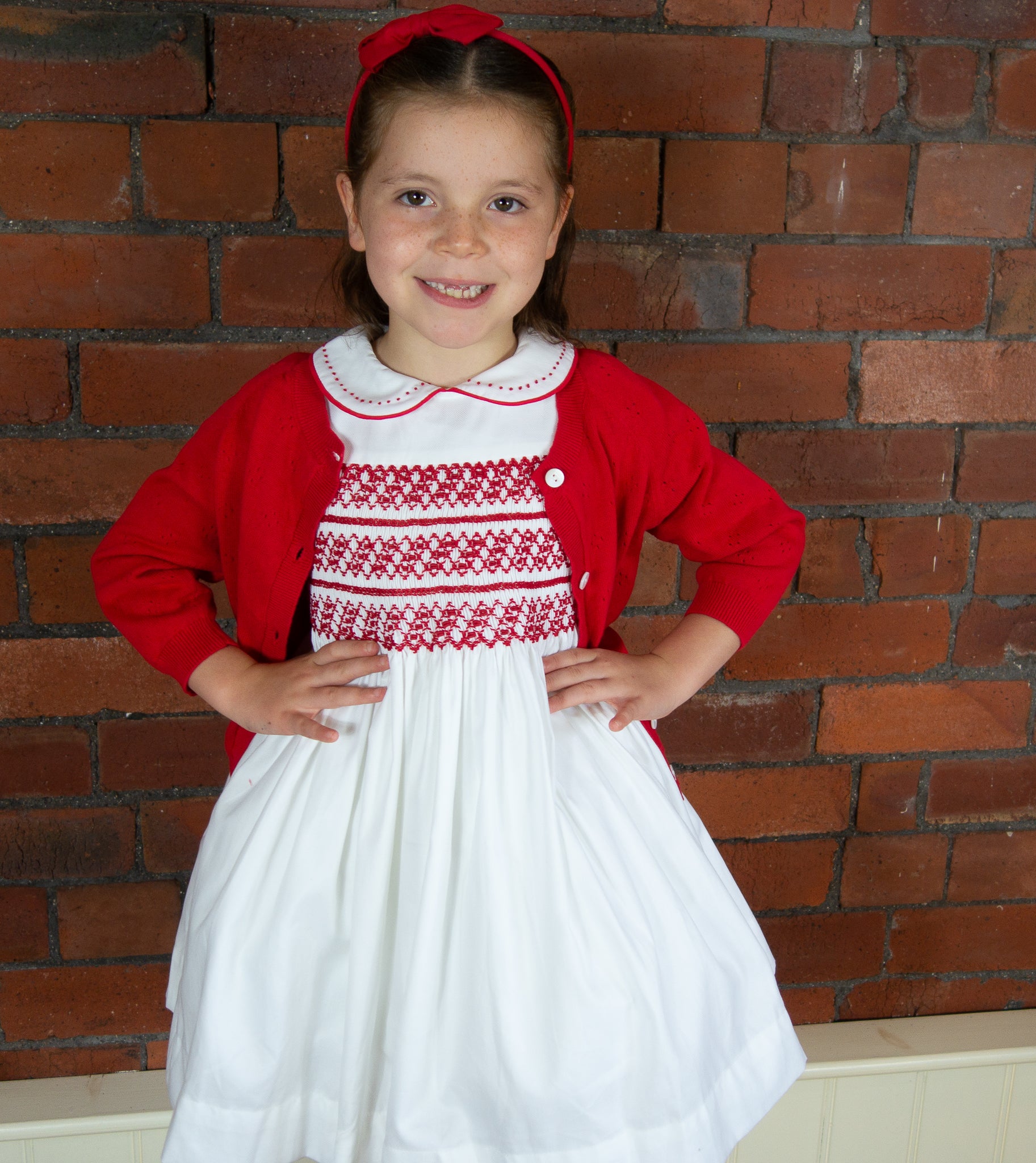 Pure organic cotton open work cardigan red Little Miss C Baby Children s Clothing