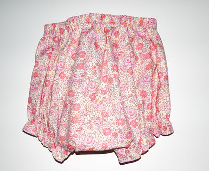 Soft pink Hand Smocked baby dress with bloomer