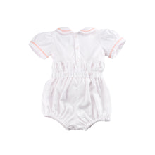 Load image into Gallery viewer, White and tan hand smocked set
