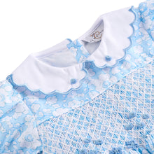 Load image into Gallery viewer, Hand smocked FLEUR dress blue
