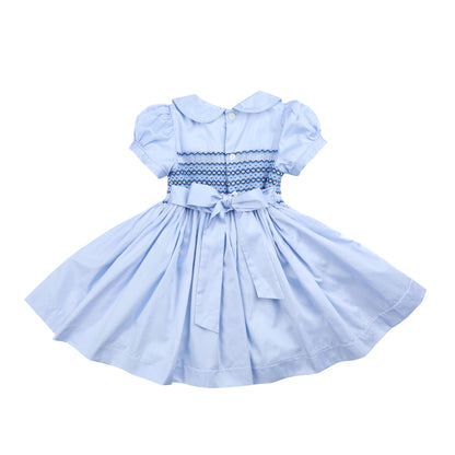 Hand smocked TANYA Blue dress ONE LEFT