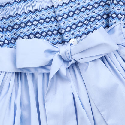 Hand smocked TANYA Blue dress ONE LEFT