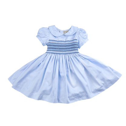 Hand smocked TANYA Blue dress ONE LEFT