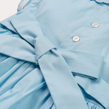 Hand smocked Talia dress soft blue