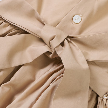 Hand smocked Talia dress coffee cream