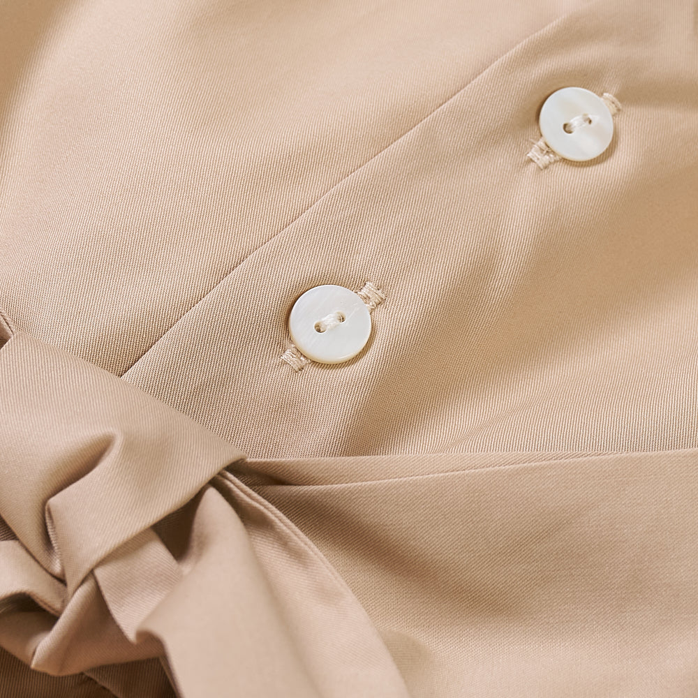 Hand smocked Talia dress coffee cream