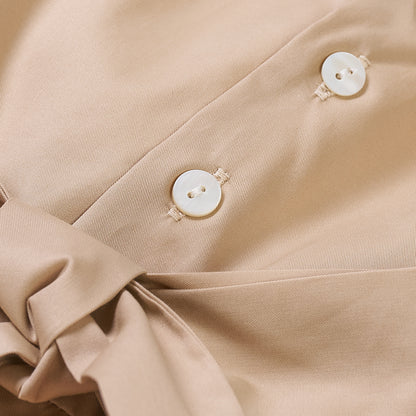 Hand smocked Talia dress coffee cream