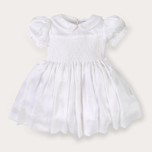 Hand smocked white ROSAURA dress