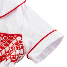 Load image into Gallery viewer, Boy&#39;s Hand Smocked Red Short Set
