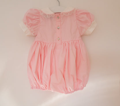 Hand Smocked Ellis romper soft pink