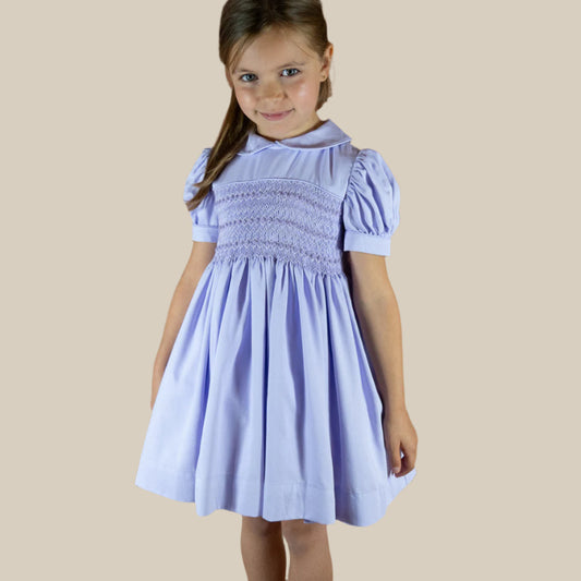 Hand smocked Alice dress lavender