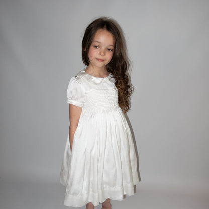 Hand smocked white ROSAURA dress
