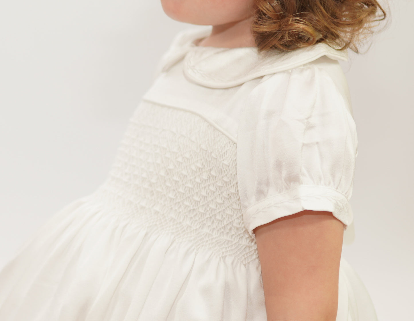 Hand smocked white ROSAURA dress