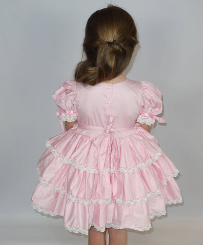 Pink lace Layered Puffball Dress