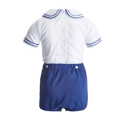 Boy's Hand Smocked Short Suit