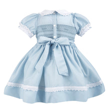 Load image into Gallery viewer, Hand smocked LUNA dress silver grey
