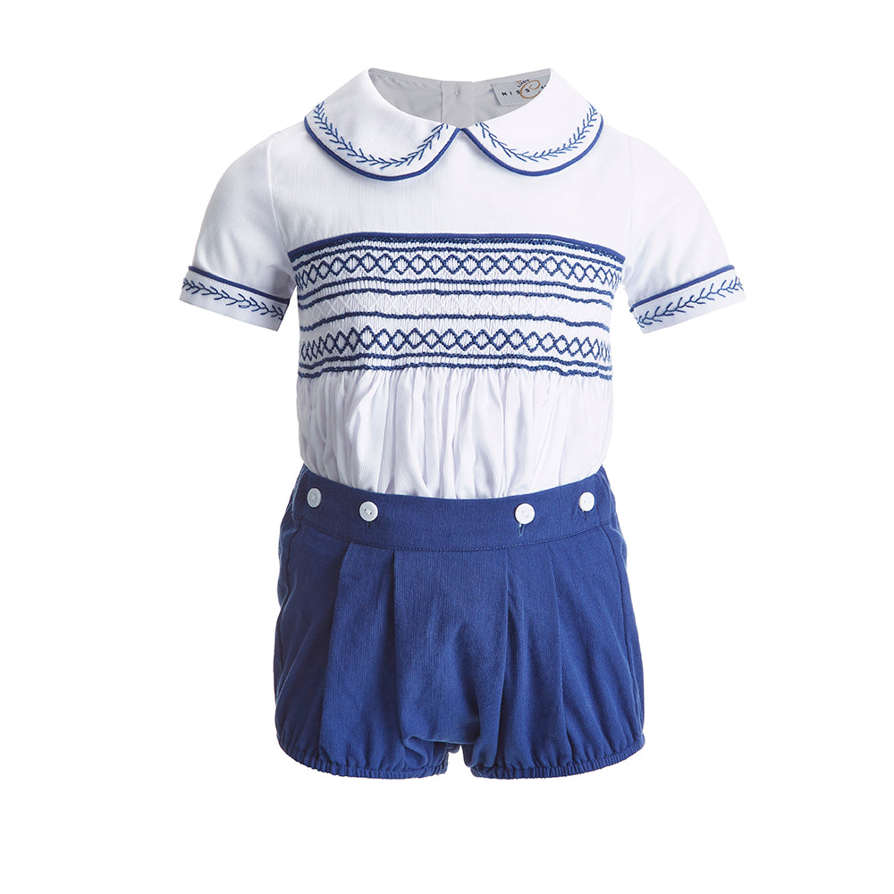 Boy's Hand Smocked Short Suit