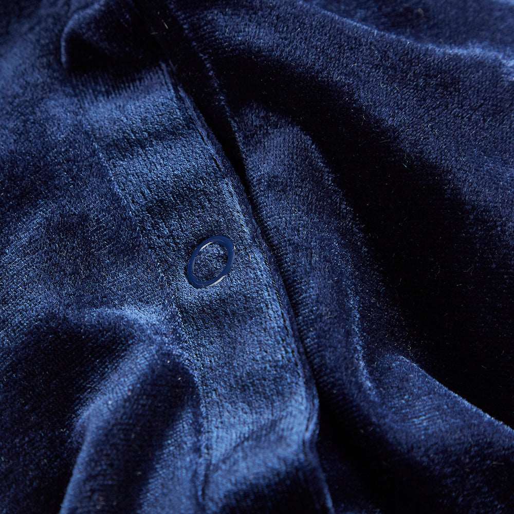 Hand smocked babygrow navy