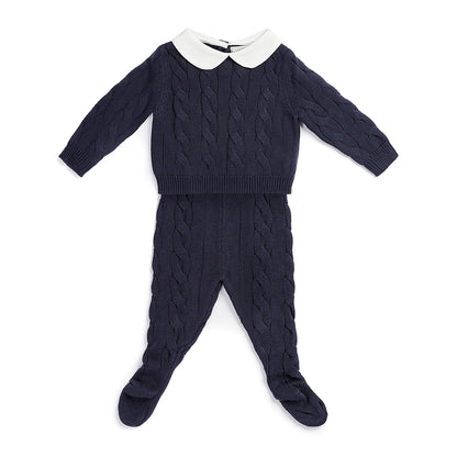 Organic Knitted Set Navy