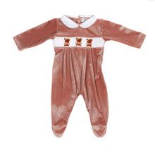 Load image into Gallery viewer, Hand smocked babygrow blush pink
