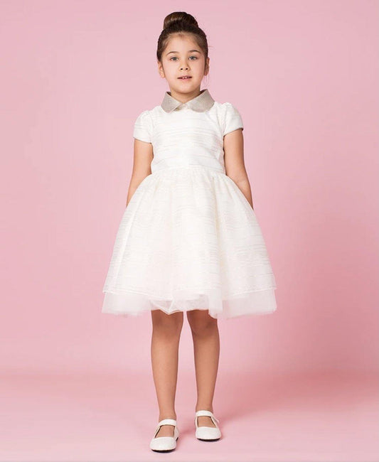 MAMA LUMA Silver collared party dress - Little Miss C | Baby & Children's Clothing 