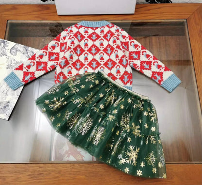 Pure wool cardigan and tutu set