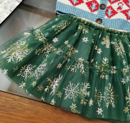 Pure wool cardigan and tutu set