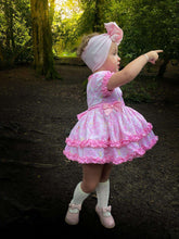 Load image into Gallery viewer, Littlemissc pink floral double layered puffball dress with bloomers

