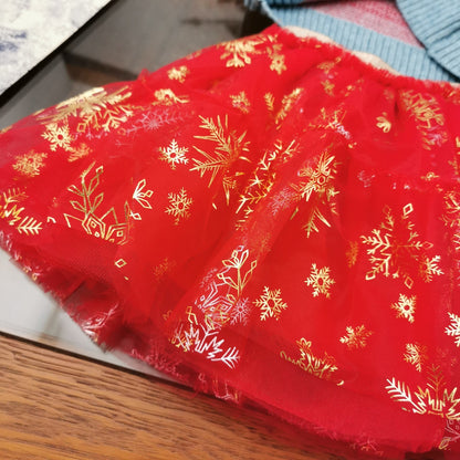 Pure wool cardigan and red tutu set