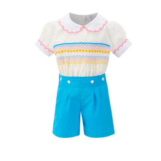 Boy's Hand Smocked Rainbow Set