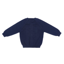 Load image into Gallery viewer, Pure organic cotton open work cardigan navy
