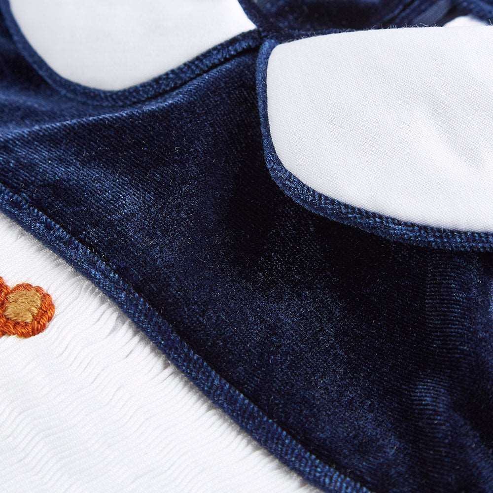 Hand smocked babygrow navy