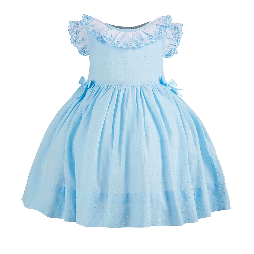 Blue Plumeti Lace Dress