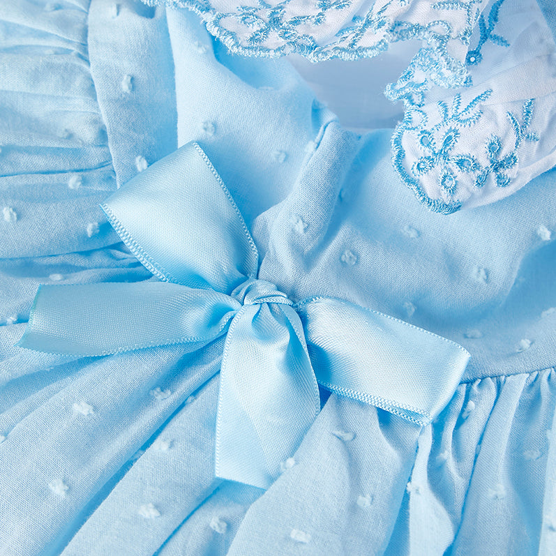 Blue Plumeti Lace Dress