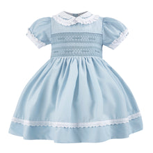 Load image into Gallery viewer, Hand smocked LUNA dress silver grey
