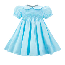 Load image into Gallery viewer, Hand smocked Aria dress blue
