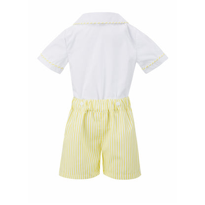 Boy's Hand Smocked Yellow Buster Suit ONE LEFT!