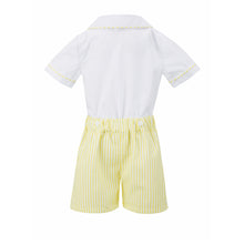 Load image into Gallery viewer, Boy&#39;s Hand Smocked Yellow Buster Suit
