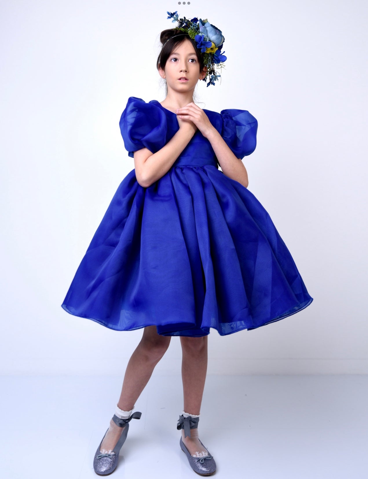 Sapphire blue tulle volume dress