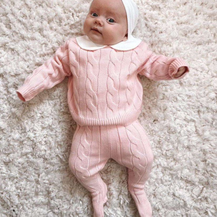 Littlemissc organic cotton knitted set pink