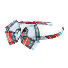 Load image into Gallery viewer, Hair-band with bow in custom tartan
