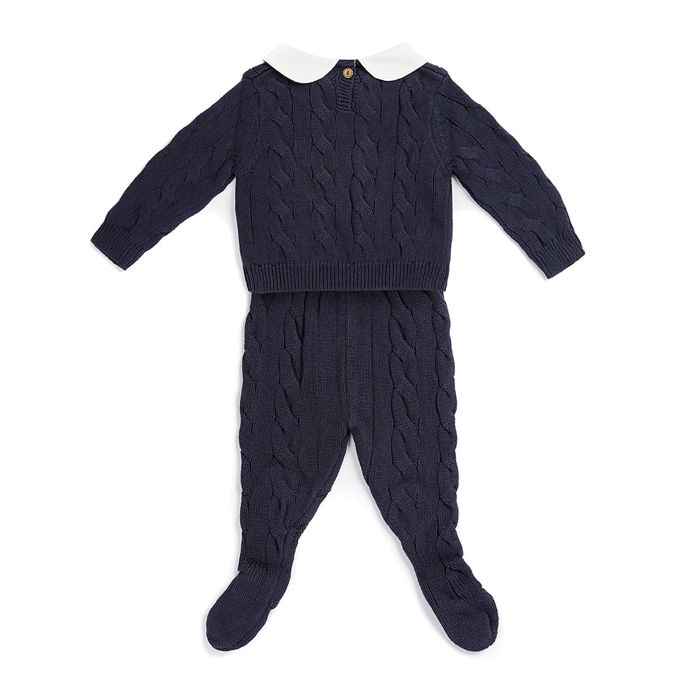 Organic Knitted Set Navy